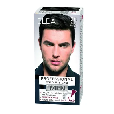Vopsea barbati pentru par, barba si mustata 3.0 - Saten Inchis, Elea Professional | 100 ml