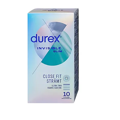Prezervative Invisible Slim, Durex | 10 bucati