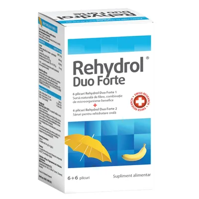 Rehydrol Duo Forte, 6+6 plicuri, MBA Pharma