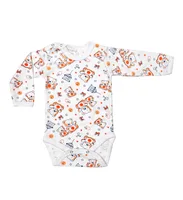 Body 4 capse maneca lunga RB07 alb/imprimeu ursuleti, Rombaby | 12/18 luni