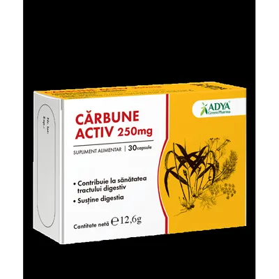 Carbune Activ 250 mg, Adya Green Pharma | 30 capsule