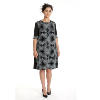 Rochie CT24081 (cu sclipici) negru/argintiu, Cesy | marimea XL