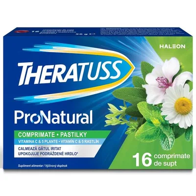 Theratuss Natural comprimate de supt, 16 comprimate, Haleon