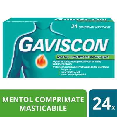Gaviscon Mentol, Reckitt Benckiser | 16 comprimate