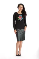 Bluza broderie dama DT24BB05 negru floral, Dress to Impress | marimea M