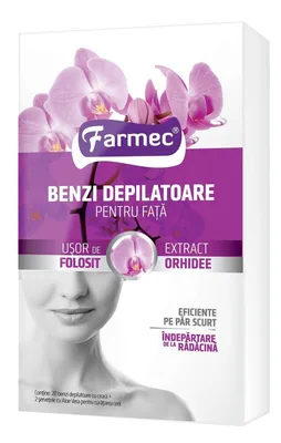 Benzi depilatoare pentru fata cu extract de orhidee, 10 x 2 bucati, Farmec