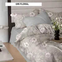 Lenjerie pat FINET (6 piese) gri floral 230x250 cm, Ralex | 1 buc