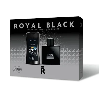 Set cadou barbati Royal Black, Corania | EDT 100 ml + gel de dus 250 ml
