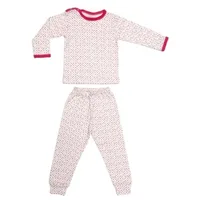 Pijama maneca lunga RB11 alb/bulinute colorate, Rombaby | 1/2 ani