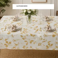 Fata de masa teflonata antimurdarire alb frunze maron 180x240 cm, Ralex | 1 buc