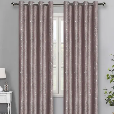 Draperie catifea BELLA Roz pudra si argintiu, Perpetuum | 140 x 245 cm