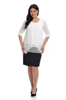 Bluza voal si dantela DV22BL37 alb, Dress to Impress | marimea 38