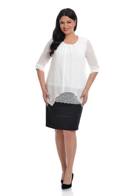 Bluza voal si dantela DV22BL37 alb, Dress to Impress | marimea 38