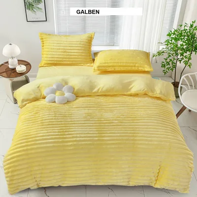 Lenjerie de pat pufoasa LINE galben 230x250 cm, Ralex | 1 buc