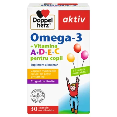 Omega 3 pentru copii, Doppelherz Aktiv | 30 capsule masticabile