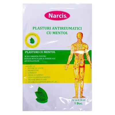 Plasturi Antireumatici cu Mentol, 12 x 18 cm, Narcis