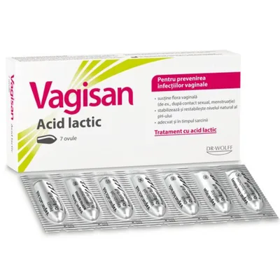 Ovule vaginale cu acid lactic Vagisan, Dr. August Wolff | 7 bucati