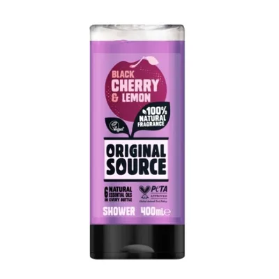 Gel dus ORIGINAL SOURCE cirese negre si lamaie, Luksja | 400 ml