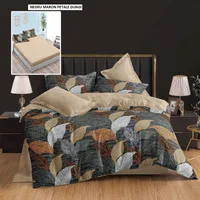 Lenjerie pat cu husa FINET (6 piese) negru maron petale dungi 180x200 cm, Ralex | 1 buc