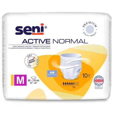 Chilot elastic absorbant SENI Active Normal, Medium, TZMO | 10 bucati
