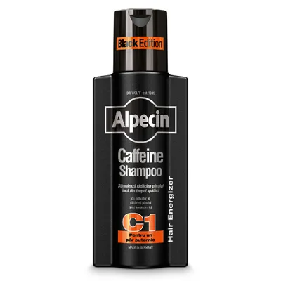 Sampon cu cafeina impotriva caderii parului C1 Black Edition, Alpecin | 250 ml