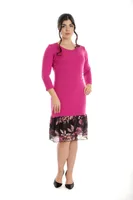Rochie bordura volane CP24023 fucsia, Cesy | marimea M