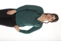 Bluza decolteu falduri CP24020 SIZE verde, Cesy | marimea XXXL