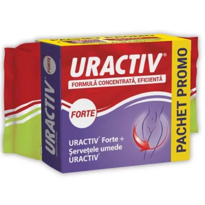 URACTIV FORTE 20CAPS+URACTIV SERVETELE UMEDE INTIME 20BUC