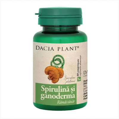 Spirulina si ganoderma, 60 comprimate, Dacia Plant