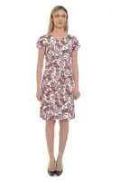 Rochie CV18079 alb/visiniu arabesc, Cesy | marimea S
