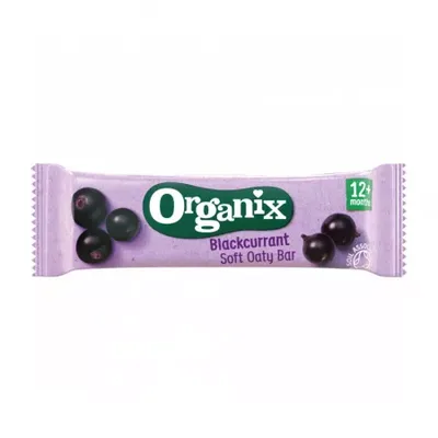 Baton ecologic Bio din ovaz integral cu mere si coacaze negre 12+ luni, Organix | 23 g