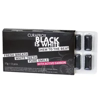 Guma de mestecat Black is White, Curaprox | 17 g
