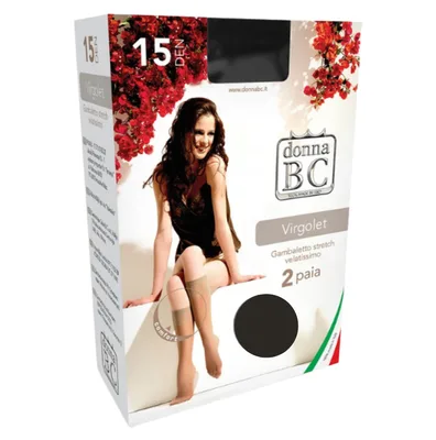 Sosete dama 3/4 VIRGOLET 15 DEN Negru, Calze BC