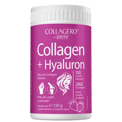 Collagen + Hyaluron cu aroma de capsuni, 150g, Zenyth