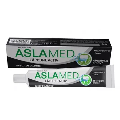 Pasta de dinti cu carbune activ Aslamed, 75ml, Farmec