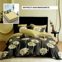 Lenjerie pat cu husa FINET (6 piese) antracit kaki margarete 180x200 cm, Ralex | 1 buc