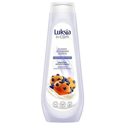 Gel spuma de baie Luksja Silk & Care Yummy Blueberry Muffin, Luksja | 900 ml