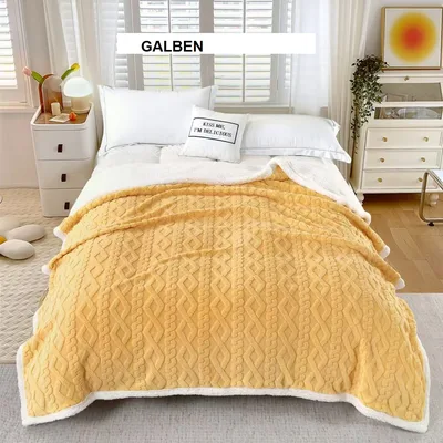 Patura FLEECE tricotata micropolar Galbena, Ralex | 200 x 230 cm