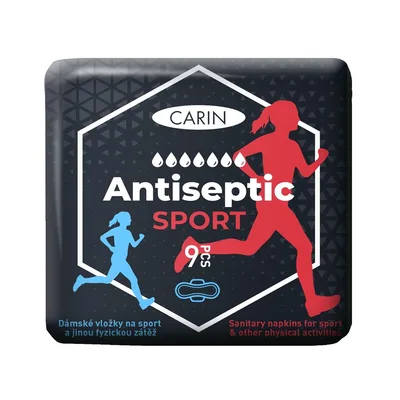 Absorbante Carin Antiseptic Sport, Fide | 9 buc