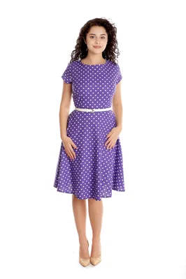Rochie clos CV24037 mov lila/alb buline, Cesy | marimea L