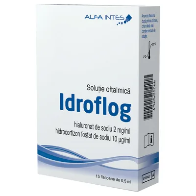 Solutie oftalmica Idroflog, 15 fiole, 0,5 ml, Alfa Intes