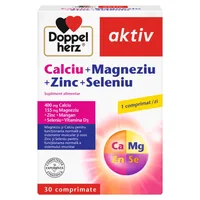 Calciu + Magneziu + Zinc + Seleniu, Doppelherz Aktiv | 15 comprimate efervescente