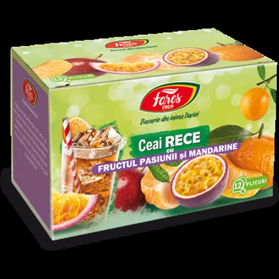 Ceai rece cu fructul pasiunii și mandarine, 12 plicuri – Fares