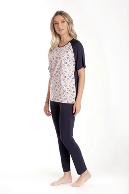 Tinuta dama CV24072 bleumarin/roz inimioare, Cesy | marimea S
