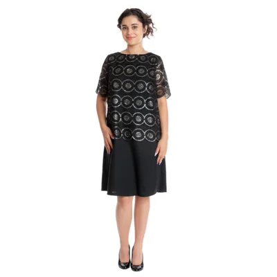 Rochie CT24082 SIZE negru/auriu, Cesy | marimea XXXL