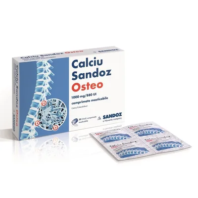 CALCIU SANDOZ OSTEO 1000 MG/880 UI X 30