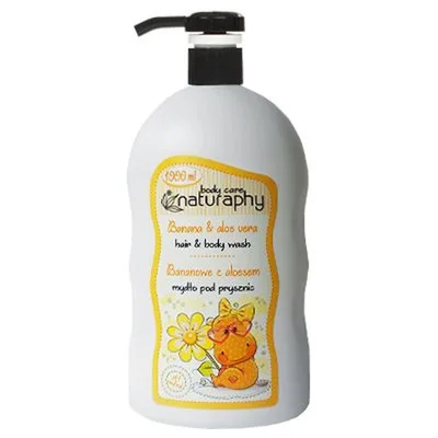 Sampon si gel de dus pentru copii Banane si Aloe Vera Naturaphy, Blux | 1L