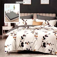 Lenjerie pat cu husa FINET (6 piese) bej gri crengute 180x200 cm, Ralex | 1 buc