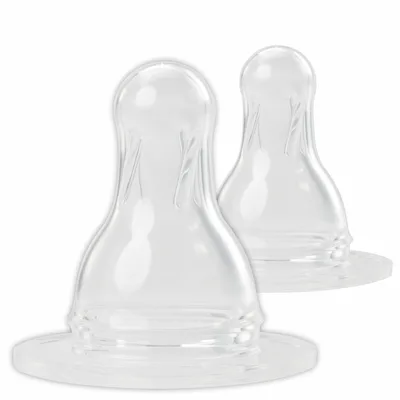 Tetine rotunde din silicon, mar.S-debit mic, 0-24 luni, 17301, Baby Nova | 2 bucati