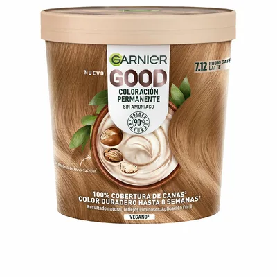 Vopsea de păr permanentă, Garnier, Good Café Latte Blonde, 7.12